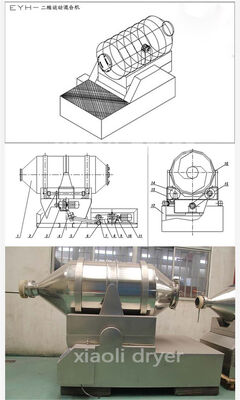 Συμβατό με GMP 1500L 2D μηχανή ανάμιξης κόκκων για ανάμειξη βιομηχανιών ζωοτροφών