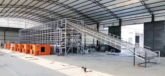 Μεγάλης περιεκτικότητας συνεχής βιομηχανική αποξηραντική μηχανή κυκλοφορίας ζεστού αέρα ζωνών ξηρότερη